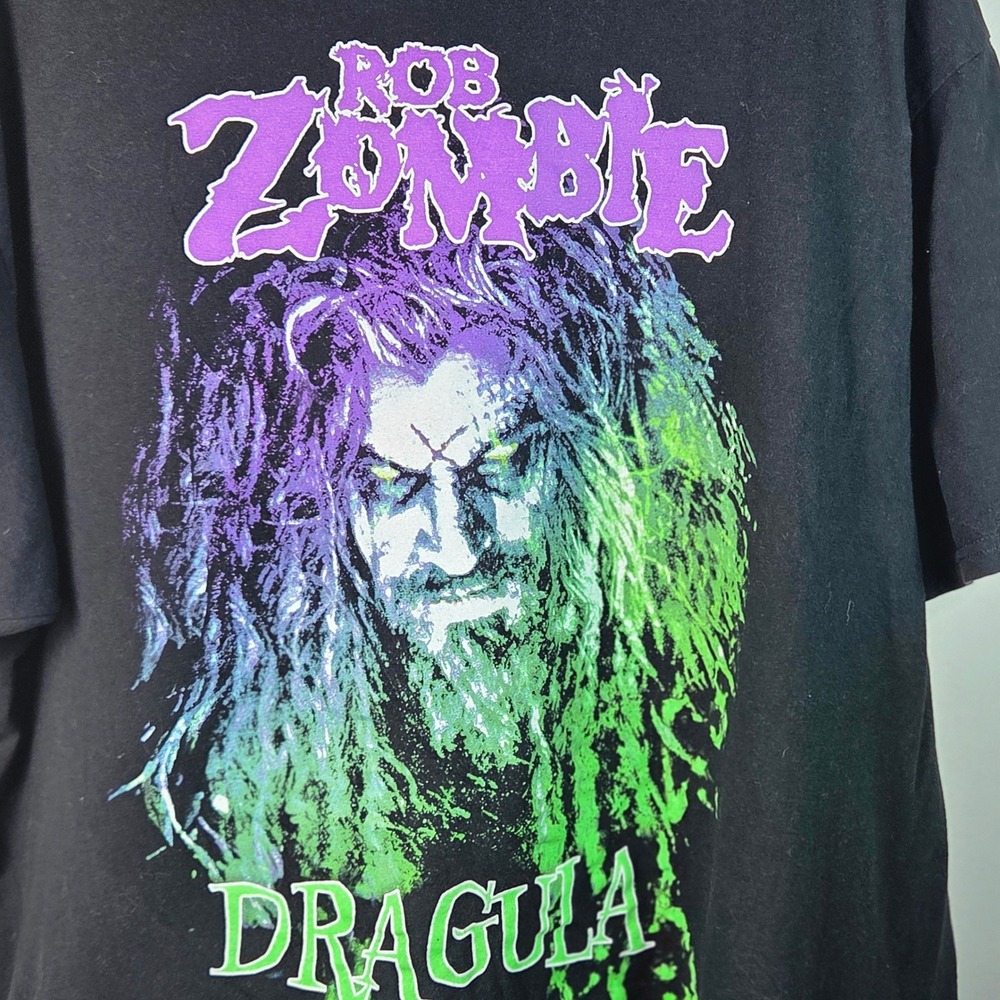 Rob Zombie T-Shirt Mens 2XL Black Dragula Graphic Band Tee Horror Rock